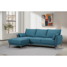 CANAPE D'ANGLE DROITE SF-385 EN TISSUS AVEC 2 COUSSIN BLEU