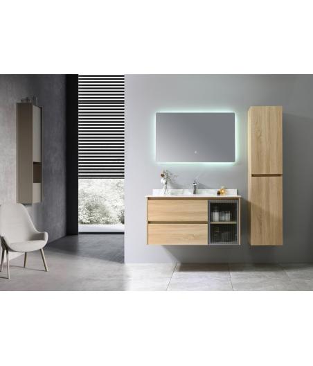 MEUBLE SALLE DE BAIN 1VASQUE IRIS + MIROIR LED