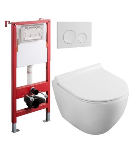 WC SUSPENDU AVEC SUPPORT  MALI BLANC