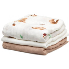 COUVERTURE BAMBOU 70X70CM 3X MARRON 0+MOIS