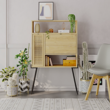 BUREAU A ETAGERE 1701 ECRIN 2 PORTES CHÊNE