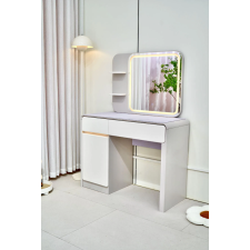 COIFFEUSE LED A12 AVEC FAUTEUIL 2 TIROIRS + MIROIR BLANC