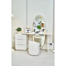 COIFFEUSE LED AVEC FAUTEUIL 928 3 TIROIRS + 1 MIROIR  BLANC