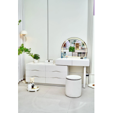 COIFFEUSE LED AVEC FAUTEUIL 921 8 TIROIRS 2 PLATEAUX + 1 MIROIR BLANC