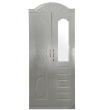 ARMOIRE XR 022 EN FER 2 PORTES AVEC MIROIR BLANC