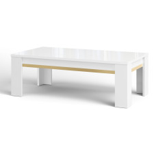 TABLE BASSE GOLD BLANC BRILLANT ET DORE