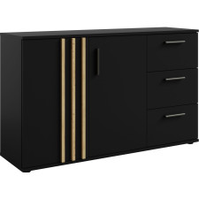 BUFFET TOLL 2 PORTES 3 TIROIRS NOIR