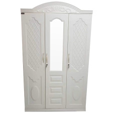 ARMOIRE DB004-3 EN FER 3 PORTES AVEC MIROIR BLANC