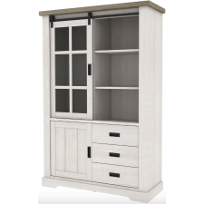 VITRINE GEORGETOWN CHENE BLANC ET NOYER CLAIR