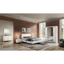 CHAMBRE A COUCHER COMPLETE GOLD 160X200 BLANC ET DORE