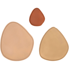 LOT DE 3 PLATEAU MANAROL EN ALUMINIUM NUDE, BEIGE ET TERRACOTTA