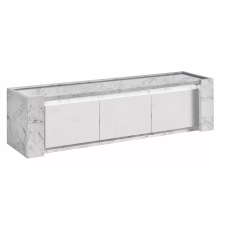 MEUBLE TV VITTORIA BLANC LAQUE ET EFFET MARBRE