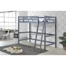 LIT MEZZANINE SARSAR AVEC SOMMIER 90X190CM GRIS
