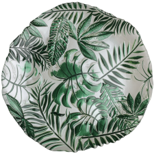 ASSIETTE FEUILLE TROPICALE EN VERRE 28CM