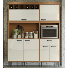 BUFFET DE CUISINE DAKOTA 904251 BEIGE ET CHENE FONCE