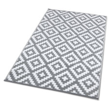 TAPIS D EXTERIEUR TERRE JARDIN BLANC GRIS