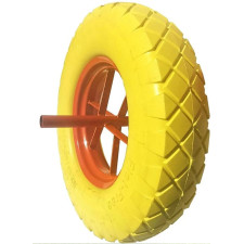 ROUE DE BROUETTE INCREVABLE O 360 MM JAUNE