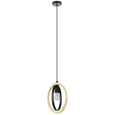 LAMPE SUSPENDUE BASILDON 40W E27 NOIR ET BOIS