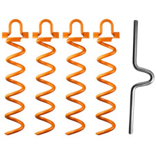 PIQUETS D'ANCRAGE SPIRALE TERRE JARDIN EN METAL x4
