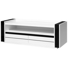 MEUBLE TV LINN BLANC LAQUE -NOIR