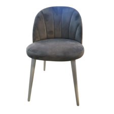 CHAISE DONNA TISSU MICROFIBRE GRIS ET PIEDS EN BLANC