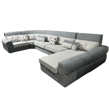 CANAPE PANORAMIQUE EN U 5636 EN SIMILICUIR GRIS ET BEIGE