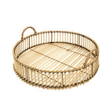 PLATEAU DECO EN BAMBOU TRESSE 40CM