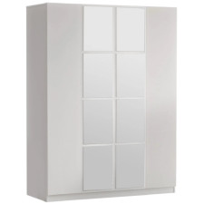 ARMOIRE HM2 W 4P AVEC MIROIR BLANCHE