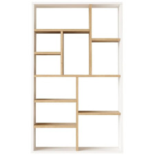 BIBLIOTHÈQUE TF1 SW BLANC BOIS CLAIR