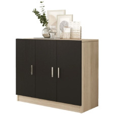 BUFFET VO5 OB 3P NOIR ET BOIS CLAIR