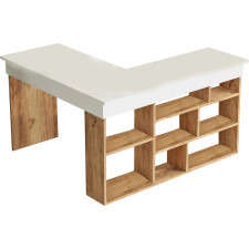 BUREAU ANGLE CT5 AW BLANC ET BOIS