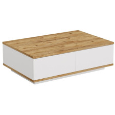 TABLE BASSE FR14 AW 2P BLANC ET BOIS CLAIR