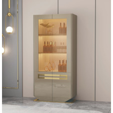VITRINE 2P 90966 900X400X1900 BEIGE DOREE