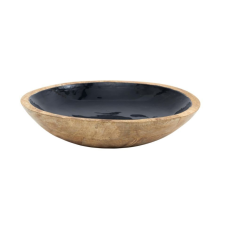 SALADIER EN MANGUIER ET VERRE 40CM BOIS NOIR