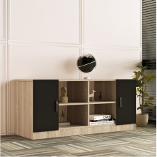 MEUBLE TV VO6-OB NOIR BOIS CLAIR