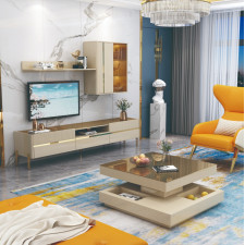 TABLE BASSE  92350 BEIGE MARRON