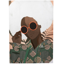 TABLEAU FEMME SEVENTIES 70X100CM