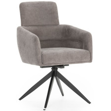 FAUTEUIL PIVOTANT AIXA GRIS FONCE-PIED NOIR - 17808