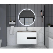 MEUBLE SALLE DE BAIN SIMPLE VASQUE AVEC MIROIR LED GRIS BRAD