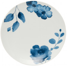 ASSIETTE PORCELAINE BLANC ET BLEU 20.5CM