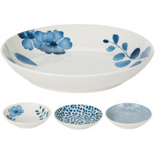 ASSIETTE PORCELAINE BLANC ET BLEU 20CM