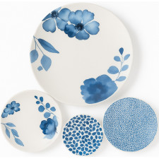 ASSIETTE PORCELAINE BLANC ET BLEU 27CM