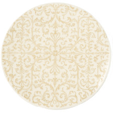 ASSIETTE FAIENCE PORCELAINE BLANC ET DORÉ Ø 19CM