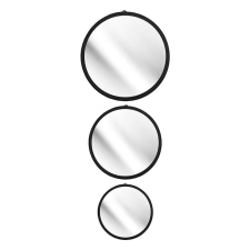 LOT DE 3 MIROIRS EN METAL 30CM 20CM 15CM NOIR