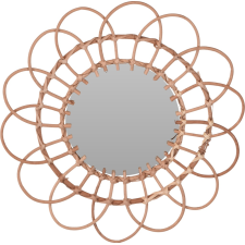 MIROIR DECORATIF FLEUR ROND EN ROTIN 49CM