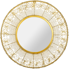 MIROIR ROND KALYPSO DORE EN FER D35CM