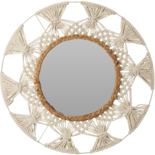 MIROIR ROND EN METAL ET CORDE DIAMETRE 45CM