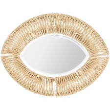 MIROIR EN FORME D'OEIL NATUREL 42X32CM EN FER-JUTE