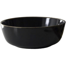 BOL EN CERAMIQUE NOIR ET LISERÉ DORÉ Ø 14CM