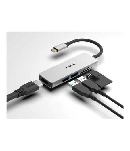 HUB D-LINK DUB-M530 - USB-C 5-EN-1 - HDMI SD /MICROSD